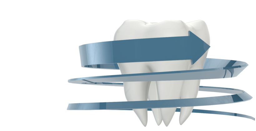 A tooth with protective arrows swirling around it. - Facts about fluoride treatments